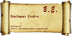 Bachman Endre névjegykártya